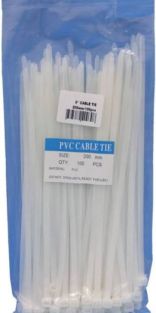 Rhino / KSS 200mm Industrial Self-Locking Nylon 66 Cable Ties (1 Packet / 100 Pieces)
