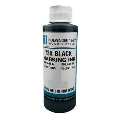 Independent Ink 73X Black Multi-Purpose Solvent-Based Industrial Marking Ink (4 oz Bottle)
