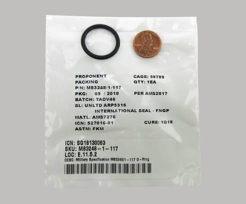 Military Specification M83248/1-117 Viton Fluorocarbon Rubber O-Ring (75 Shore A)